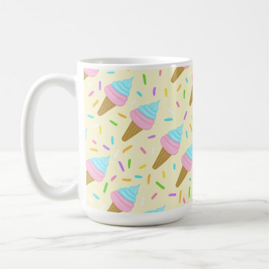 Almofada fofa com estampa contínua de sorvetes コーヒーマグカップ (左)