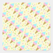 Almofada fofa com estampa contínua de sorvetes スクエアシール (正面)