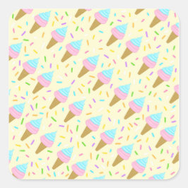 Almofada fofa com estampa contínua de sorvetes スクエアシール