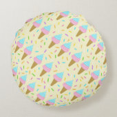 Almofada fofa com estampa contínua de sorvetes ラウンドクッション (裏面)