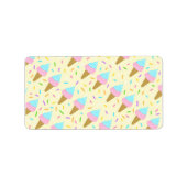 Almofada fofa com estampa contínua de sorvetes ラベル (正面)