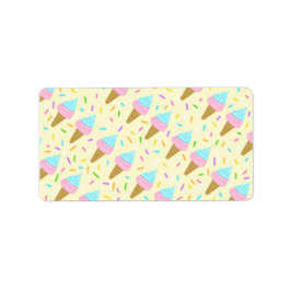 Almofada fofa com estampa contínua de sorvetes ラベル