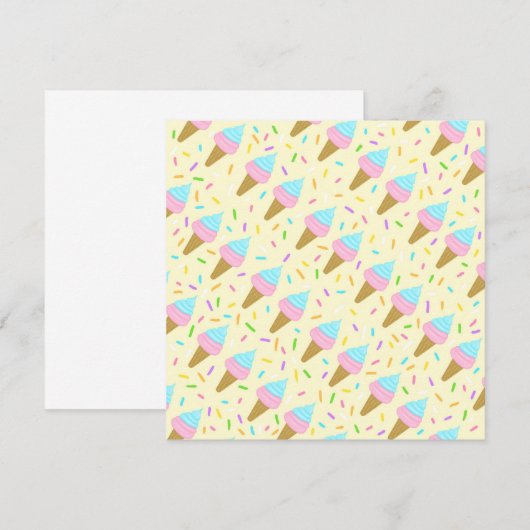 Almofada fofa com estampa contínua de sorvetes 招待状 (正面/裏面)