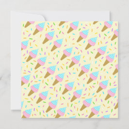 Almofada fofa com estampa contínua de sorvetes 招待状