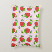 Almofada fofa design contínuo morangos fundo rosa アクセントクッション (裏面(縦))