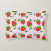 Almofada fofa design contínuo morangos fundo rosa アクセントクッション (裏面)