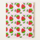 Almofada fofa design contínuo morangos fundo rosa プランナー手帳 (裏面)