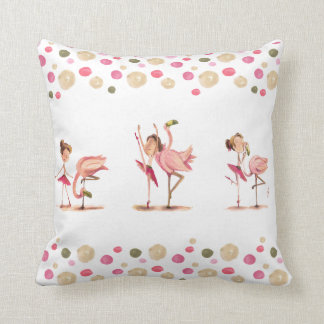 Almofada infantil menina bailarina e o flamingo クッション