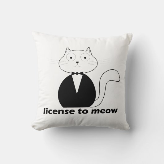 Almofada License to Meow クッション (正面)