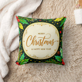 Almofada Merry Christmas and Happy New Year クッション