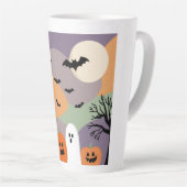 Almofada noite de halloween abóboras e fantasmas カフェラテマグ (右アングル)