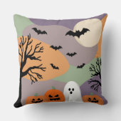 Almofada noite de halloween abóboras e fantasmas クッション (裏面)
