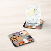 Almofada noite de halloween abóboras e fantasmas コースター (右側)