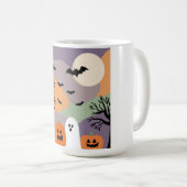 Almofada noite de halloween abóboras e fantasmas コーヒーマグカップ (正面右)