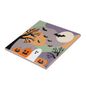 Almofada noite de halloween abóboras e fantasmas タイル (側面)