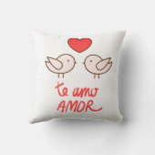 almofada pássaros romântico com coração クッション (裏面)