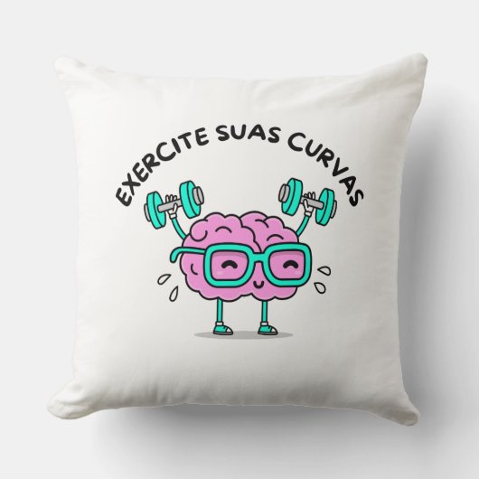 Almofada Poliéster Exercite Suas Curvas クッション (正面)