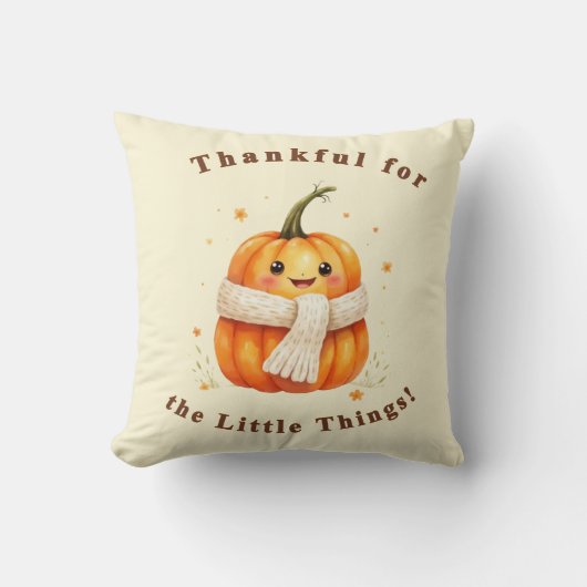 Almofada Quadrada Abobrinha Feliz "Thankful " クッション (正面)