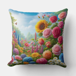 almofada quadrada estampa de rosas クッション