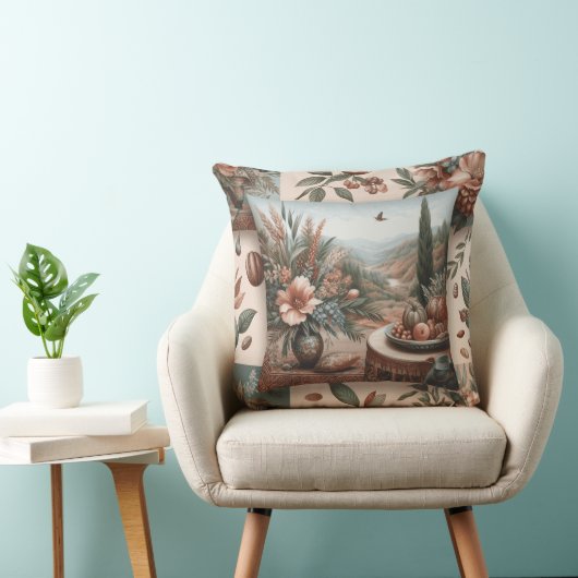 almofada quadrada estampada com flores adelfa クッション (椅子)