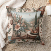 almofada quadrada estampada com flores adelfa クッション (ブランケット)