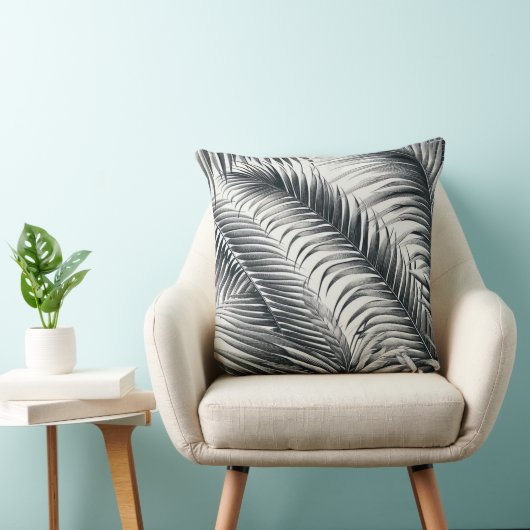 almofada quadrada estampada folha de coqueiro クッション (椅子)