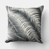 almofada quadrada estampada folha de coqueiro クッション (正面)