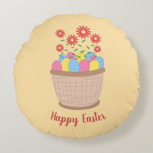 Almofada redonda de Páscoa (Happy Easter) ラウンドクッション (正面)
