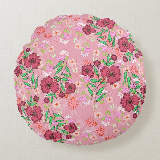 Almofada Redonda Jardim de flores ラウンドクッション (正面)