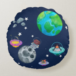Almofada Space theme for children's room. ラウンドクッション