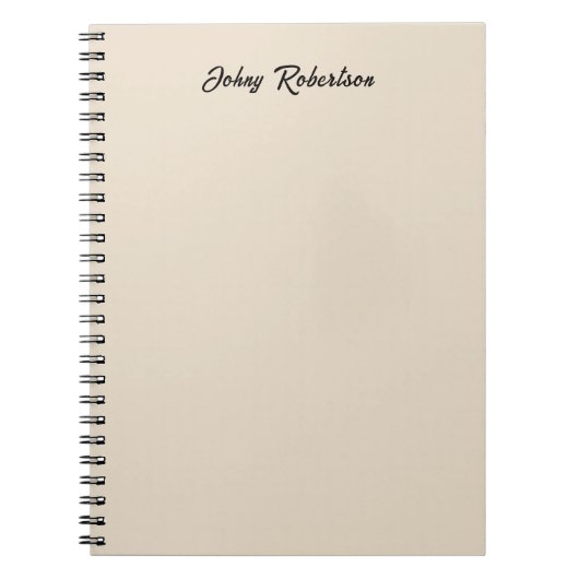 Almond Color Plain Elegant Professional Minimalist ノートブック (正面)