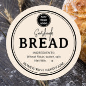 Almond Cream Bakery Sourdough Bread Label Sticker ラウンドシール