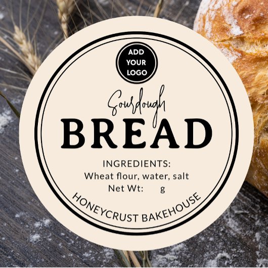 Almond Cream Bakery Sourdough Bread Label Sticker ラウンドシール