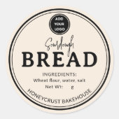 Almond Cream Bakery Sourdough Bread Label Sticker ラウンドシール (正面)