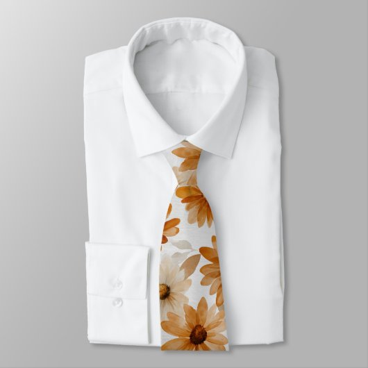 Almond Daisies Watercolor Pattern ネクタイ (タイ)