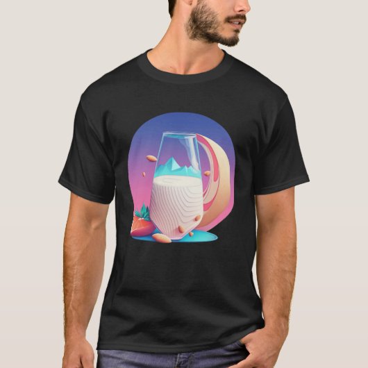 Almond Milk Synthwave 80s Retrowave Aesthetic Tシャツ (正面)