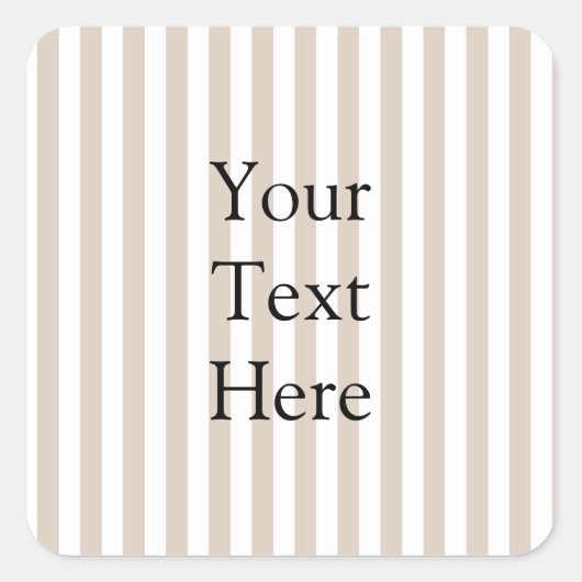 Almond & White Stripes スクエアシール (正面)