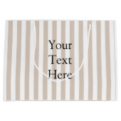 Almond & White Stripes  ラージペーパーバッグ (正面)