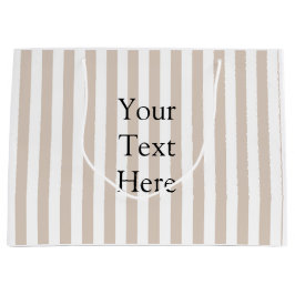 Almond & White Stripes ラージペーパーバッグ