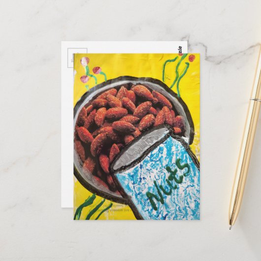 Almonds Mixed Media Collage ポストカード (正面/裏面インサイチュ)