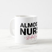 Almost a Nurse Student Nursing School Pink Script コーヒーマグカップ (正面左)