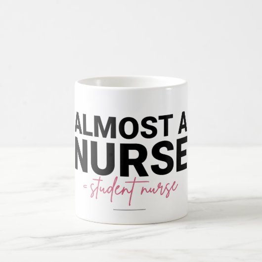 Almost a Nurse Student Nursing School Pink Script コーヒーマグカップ (中央)