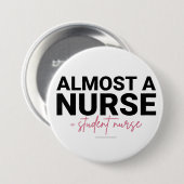 Almost a Nurse Student Nursing School Pink Script 缶バッジ (正面&裏面)
