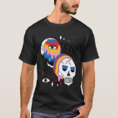 Almost Dead Weird Bizarre Skull Rainbow Tシャツ (正面)