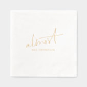 Almost Mrs Name Bridal Shower  箔ナプキン (正面)