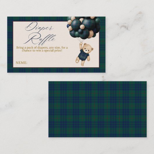 Almost There: Cute Bear Baby Shower Diaper エンクロージャーカード (正面/裏面)