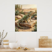 Aloe Lizard Desert Sun ポスター (キッチン)