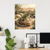 Aloe Lizard Desert Sun ポスター (ホームオフィス)