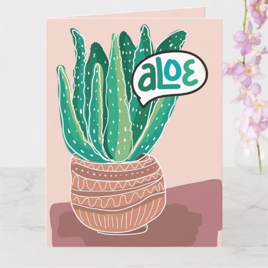 Aloe My Friend Folded Greeting Card カード (蘭)