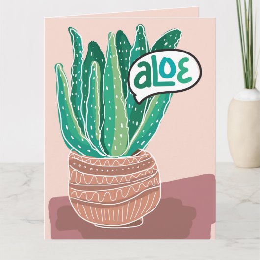 Aloe My Friend Folded Greeting Card カード (正面)